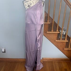 Adrianna Papell Elegant Lavender One-Shoulder Dress